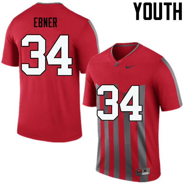 Youth Ohio State Buckeyes #34 Nate Ebner College Football Jerseys Game-Throwback